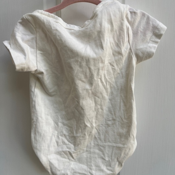 6M Off White and Silver Little Sister Girls Short Sleeve Onesie - Picture 2 of 3